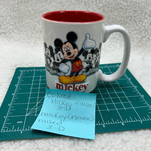 Mickey Mouse coffee cup mug Disney Parks 3-D raised - Picture 8 of 9